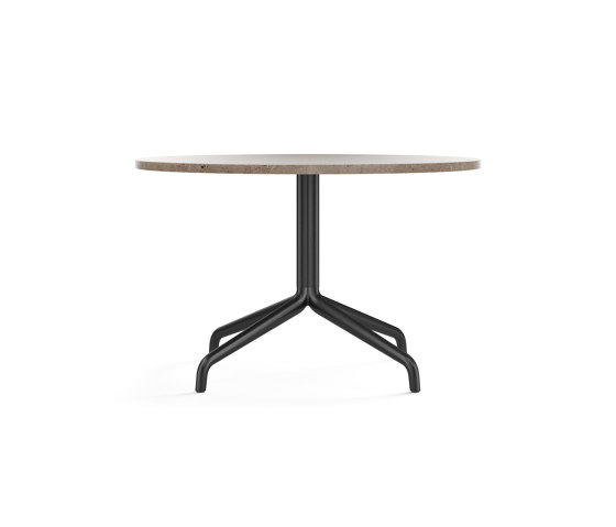 Harbour Column Lounge Table, Ø80, Black Aluminium & Steel / Kunis Breccia Stone | Coffee tables | Audo Copenhagen