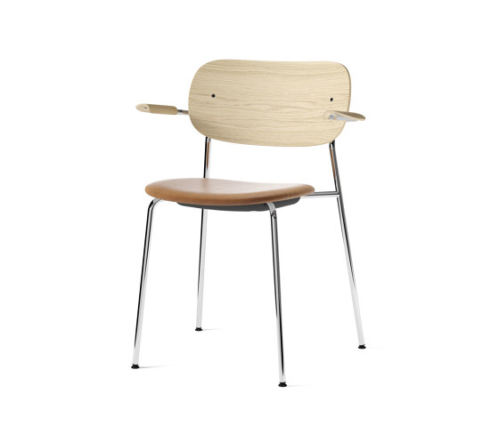 Co Chair w/ Armrest, Chrome / Seat with leather | Chairs | Audo Copenhagen
