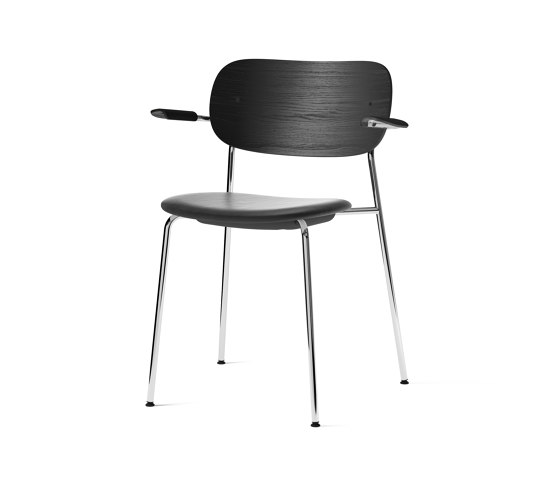 Co Chair w/ Armrest, Chrome / Seat with leather | Sillas | Audo Copenhagen