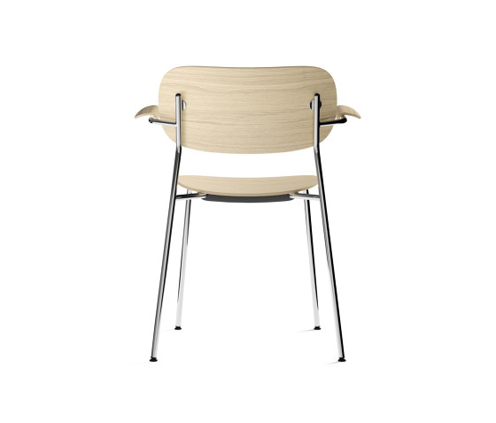 Co Chair w/ Armrest, Chrome / Natural Oak | Chaises | Audo Copenhagen