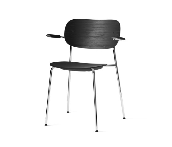 Co Chair w/ Armrest, Chrome / Black Oak | Sillas | Audo Copenhagen