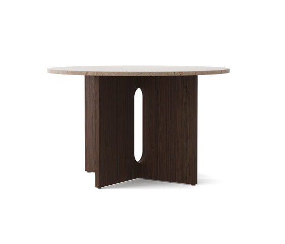 Androgyn Dining Table, Ø120, Dark Stained Oak/Sand Stone | Esstische | Audo Copenhagen