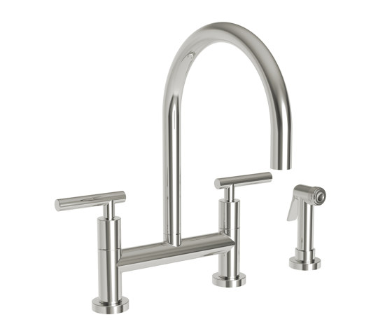 East Linear bridge faucet-lever handles | Robinetterie pour lavabo | Newport Brass