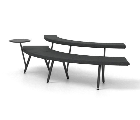 Autobahn, 90˚ Curved seat with floating table | Panche | Derlot