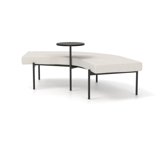 Crescent, 72˚ Curved bench with floating table | Bancs | Derlot