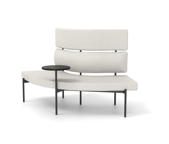 Crescent, 72˚ High-back curved bench with floating table | Bancs | Derlot