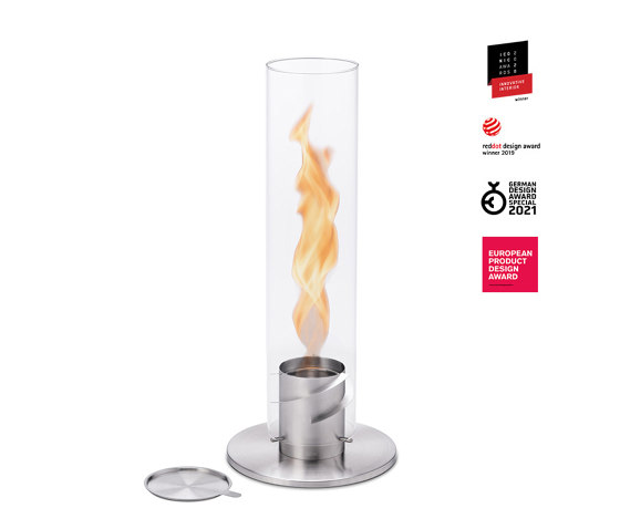 SPIN 120 Tabletop Fireplace silver | Torches | höfats