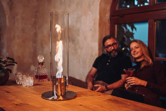 SPIN 120 Tabletop Fireplace silver | Torches | höfats