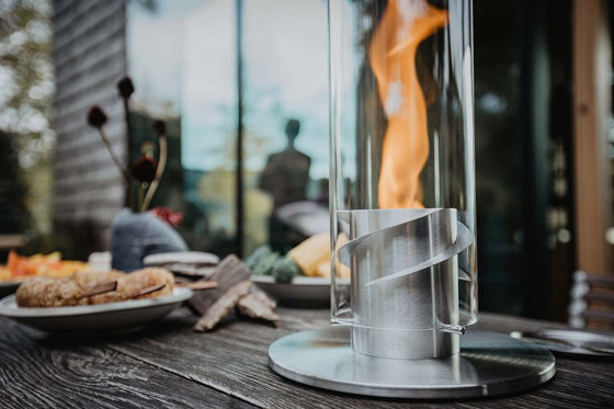 SPIN 90 Tabletop Fireplace silver | Torches | höfats