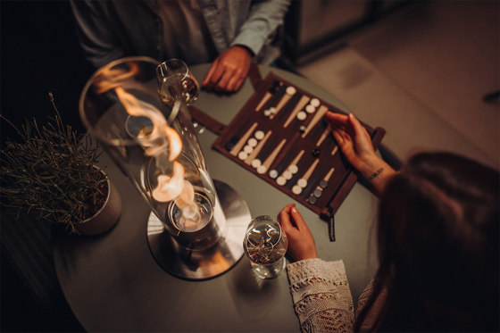SPIN 90 Tabletop Fireplace silver | Torches | höfats