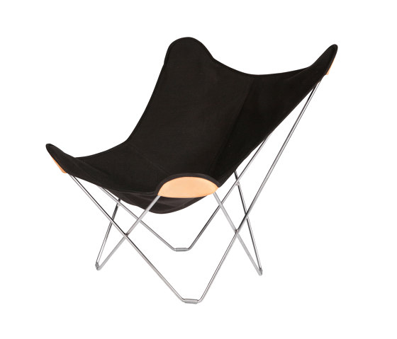 Canvas Mariposa Butterfly Chair Black Chrome Frame | Sessel | Cuero Design