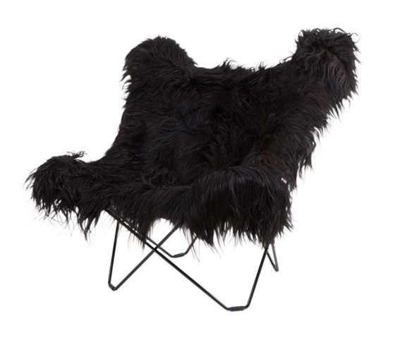 Iceland Mariposa Butterlfy Chair Wild Black Black Frame | Poltrone | Cuero Design