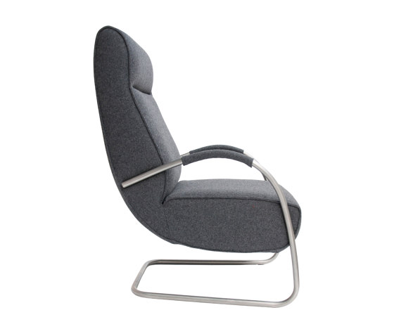 Howard Stainless Steel High Back with Leather Armrests | Fauteuils | Jess