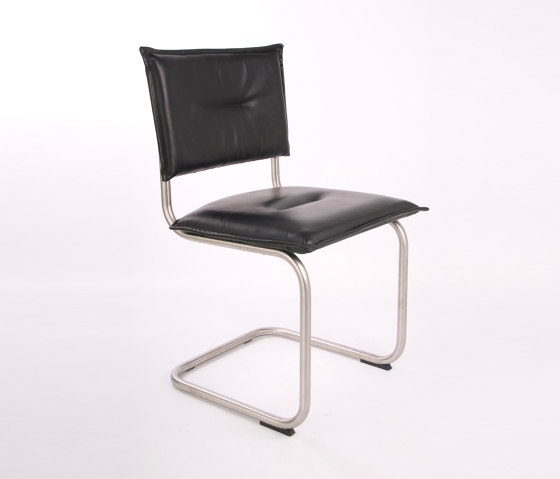 Irving brushed stainless steel without arms with stitches sit and back | Chairs | Jess