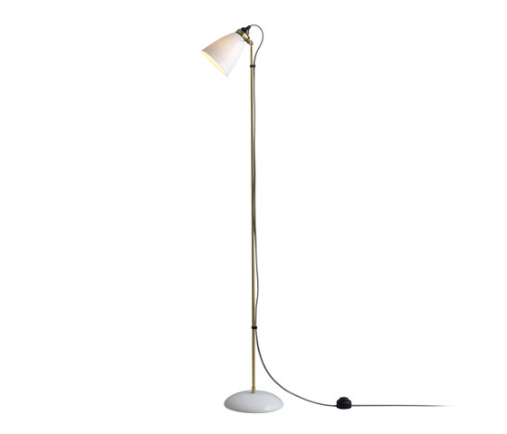 Hector 30 Floor Light, Satin Brass with Grey Braided Cable | Free-standing lights | Original BTC