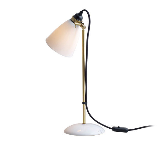 Hector 30 Table Light, Satin Brass with Black Braided Cable | Luminaires de table | Original BTC