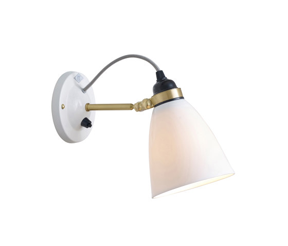 Hector 30 Wall Switched, Satin Brass with Grey Braided Cable | Wall lights | Original BTC