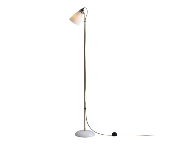 Hector 30 Floor Light, Satin Brass with Grey Braided Cable | Lampade piantana | Original BTC