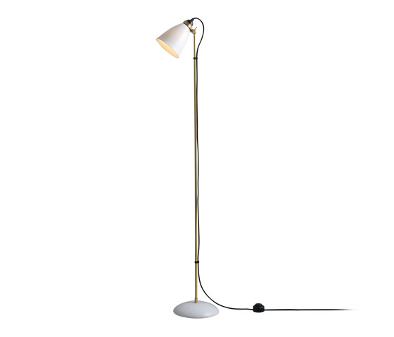 Hector 30 Floor Light, Satin Brass with Black Braided Cable | Free-standing lights | Original BTC
