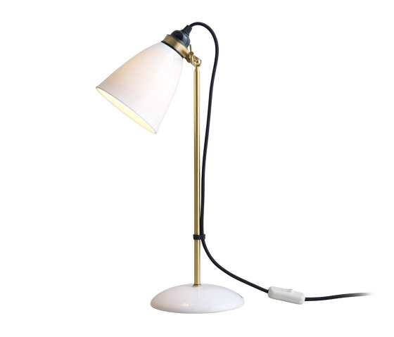 Hector 30 Table Light, Satin Brass with Black Braided Cable | Table lights | Original BTC