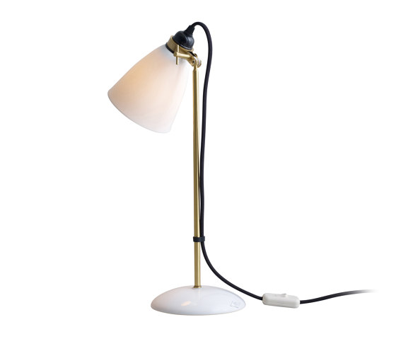 Hector 30 Table Light, Satin Brass with Black Braided Cable | Luminaires de table | Original BTC