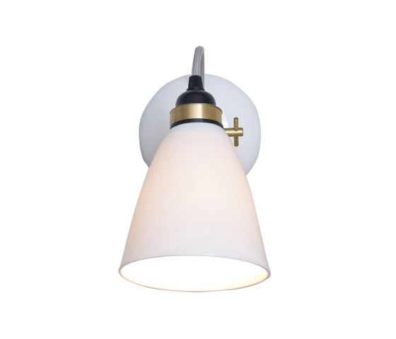 Hector 30 Wall Light, Satin Brass with Grey Braided Cable | Lampade parete | Original BTC