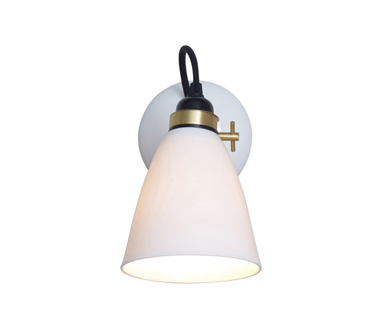 Hector 30 Wall Light, Satin Brass with Black Braided Cable | Lampade parete | Original BTC