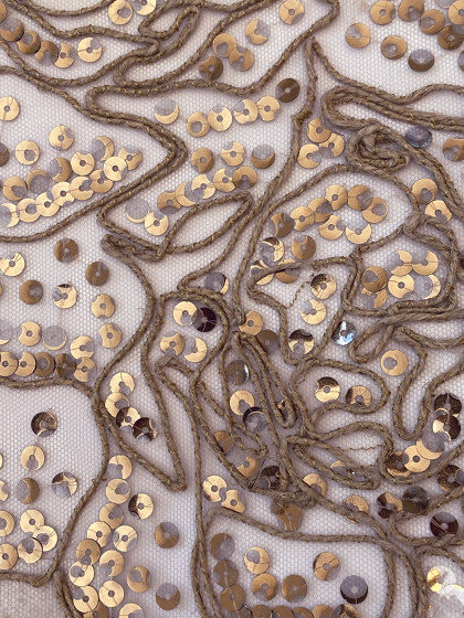 Cordella col. 102 ecru/gold by Jakob Schlaepfer | Drapery fabrics