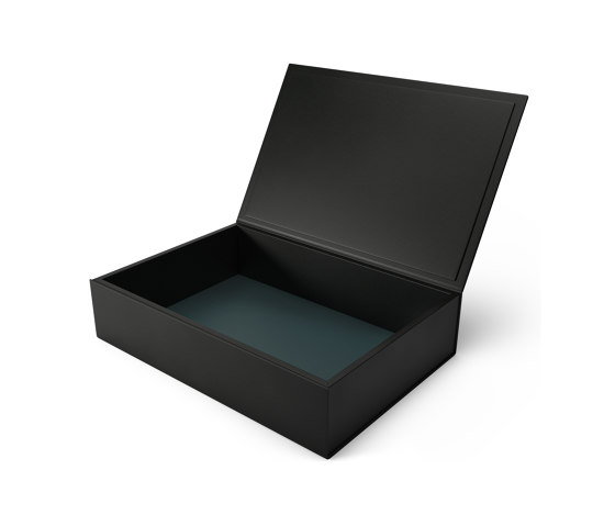 Bookbox black and blue leather magnum | Storage boxes | August Sandgren A/S
