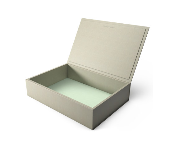 Bookbox dusty grey and turquoise leather magnum | Contenedores / Cajas | August Sandgren A/S
