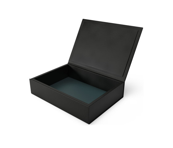 Bookbox black and blue leather large | Storage boxes | August Sandgren A/S