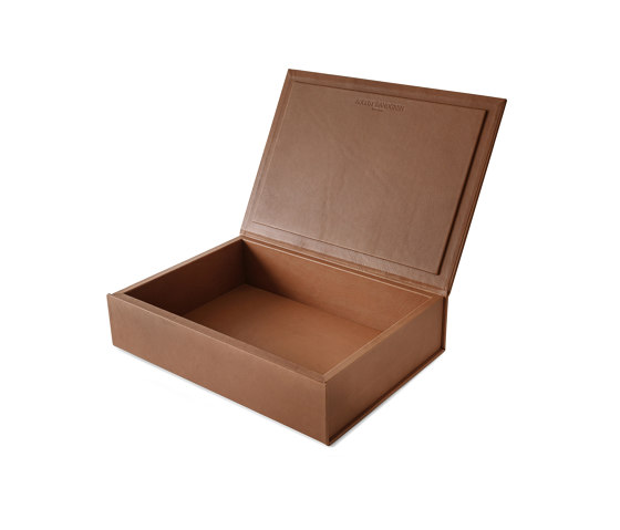 Bookbox cognac leather large | Storage boxes | August Sandgren A/S