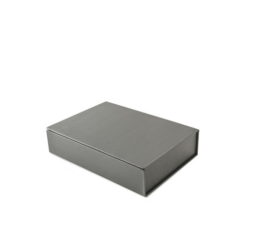 Bookbox grey leather large | Behälter / Boxen | August Sandgren A/S