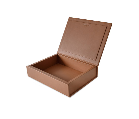 Bookbox cognac leather medium | Boîtes de rangement | August Sandgren A/S