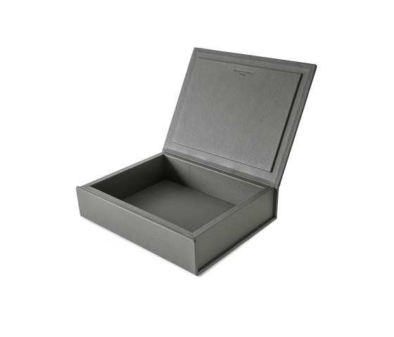 Bookbox grey leather medium | Storage boxes | August Sandgren A/S
