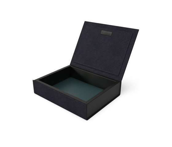 Bookbox aubergine and blue textile medium | Storage boxes | August Sandgren A/S