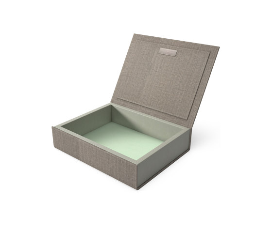 Bookbox wet sand and turquoise textile medium | Boîtes de rangement | August Sandgren A/S