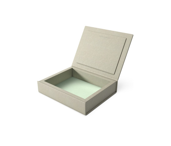 Bookbox dusty grey and turquoise leather small | Boîtes de rangement | August Sandgren A/S