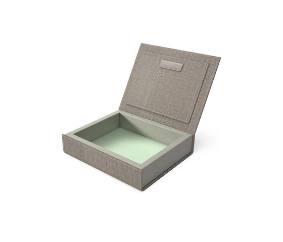 Bookbox wet sand and turquoise textile small | Boîtes de rangement | August Sandgren A/S