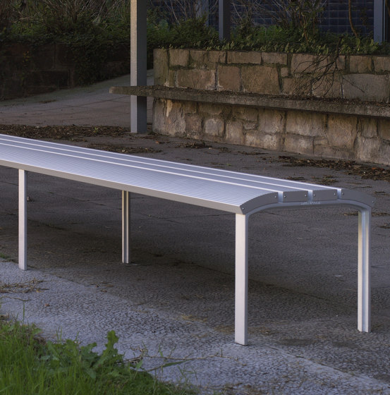 NeoRomántico 100% Aluminio Bench without backrest | Benches | Urbidermis