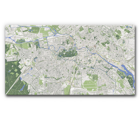 Sound Absorbing Acoustic Frame Motif Berlin Map | Objets acoustiques | Akustikbild-Manufaktur