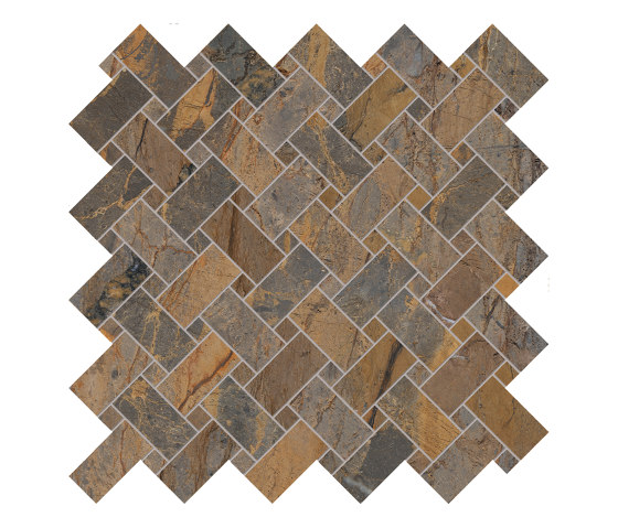 Tele di Marmo Reloaded Decori Intrecci FOSSIL BROWN MALEVIC | Ceramic tiles | EMILGROUP