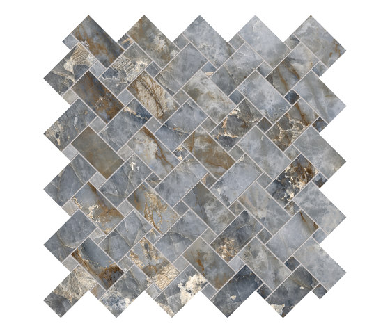 Tele di Marmo Revolution Decori Blu Ande Intrecci | Ceramic mosaics | EMILGROUP
