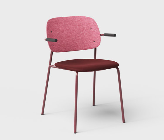 Hale PET Felt Stack Chair Armrests Upholstered | Sedie | De Vorm
