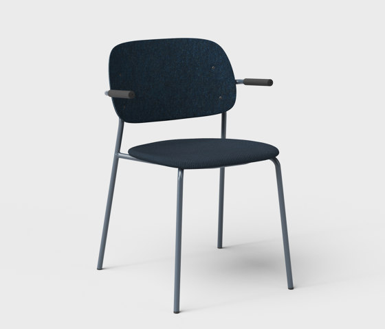 Hale PET Felt Stack Chair Armrests Upholstered | Chairs | De Vorm
