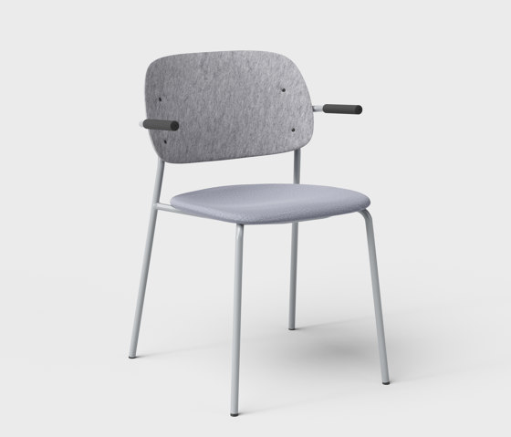 Hale PET Felt Stack Chair Armrests Upholstered | Chairs | De Vorm