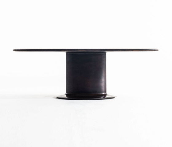 Elliptical cylinder casting bronze table | Dining tables | Time & Style