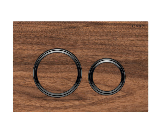 Actuator plates | Sigma21 black walnut, black chrome | Grifería para WCs | Geberit
