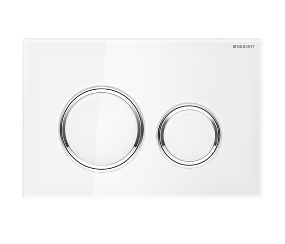 Actuator plates | Sigma21 white-glass, chrome-plated | Flushes | Geberit