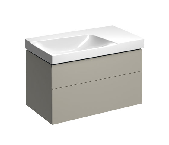 Xeno² | washbasin cabinet with two drawers greige | Meubles sous-lavabo | Geberit